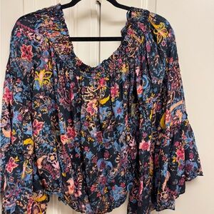 Free People Multicolor Floral Blouse